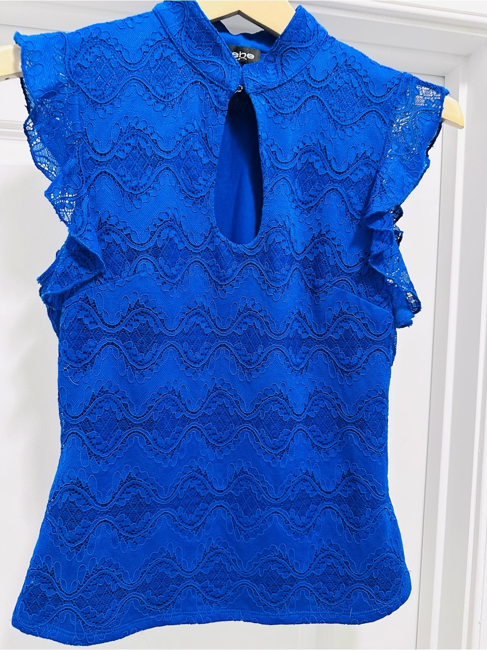 Bebe Royal Blue Lace Top